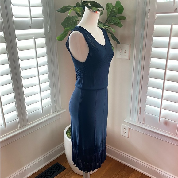 Chanel Navy Blue Dress size 40 with slip dress - Picture 4 of 15